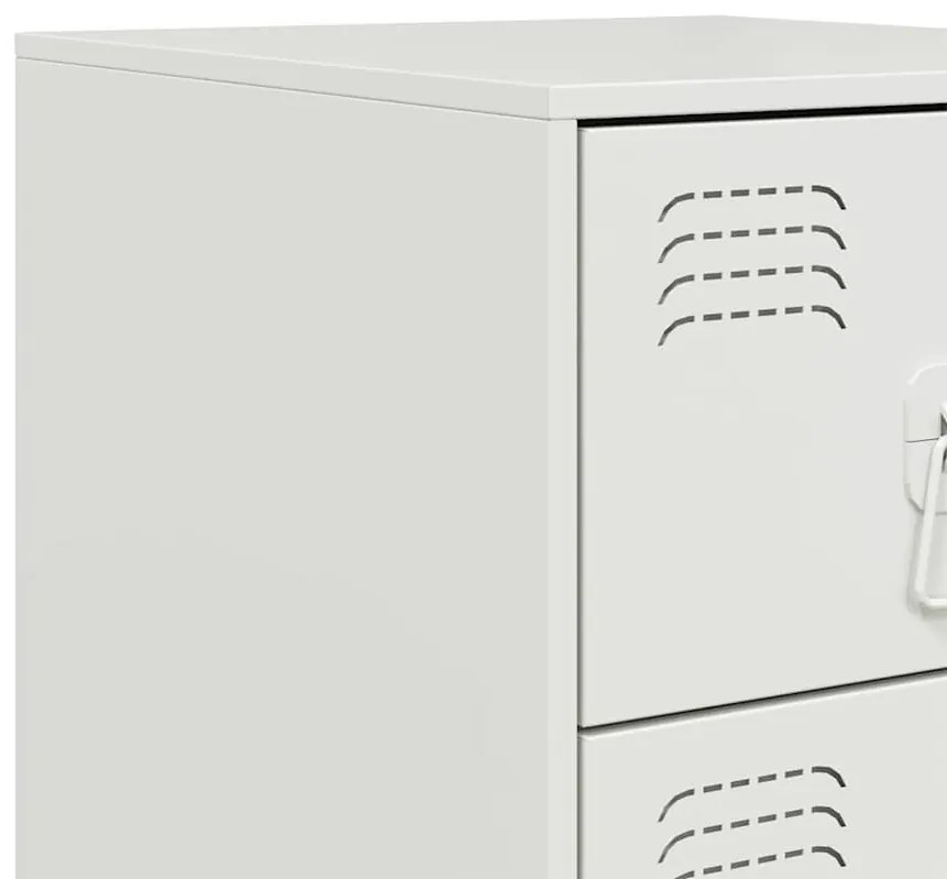 Mesa de cabeceira 34,5x39x62 cm aço branco