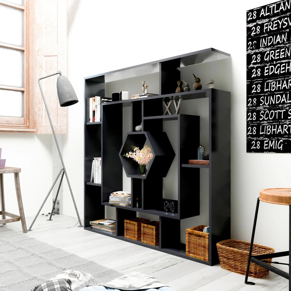 Estante Labrina – Preto – 134x134x22 cm