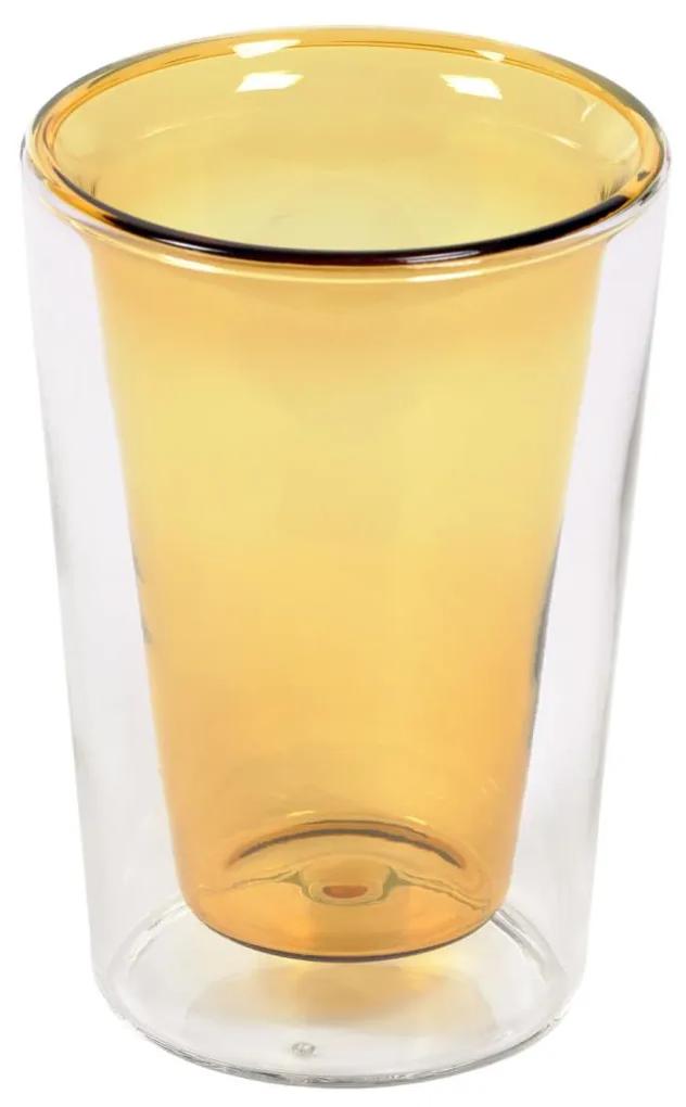 Kave Home - Copo Aryas vidro transparente e amarelo