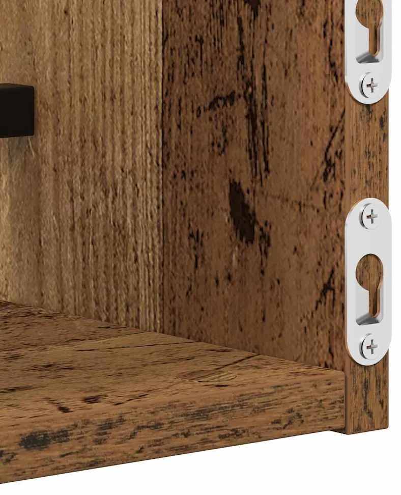 Estantes de Parede 2 pcs Madeira Antiga 60x16x14 cm Madeira Engenharia