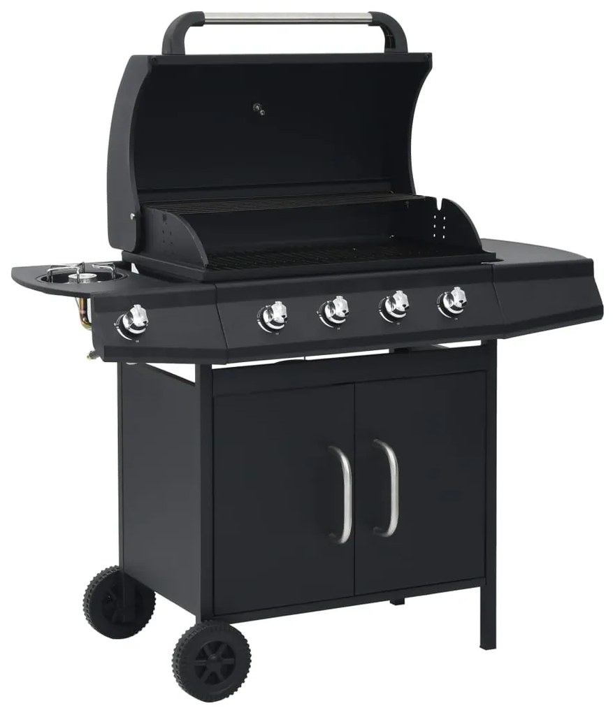 Grelhador/barbecue a gás 4+1 zonas de cozinhar preto