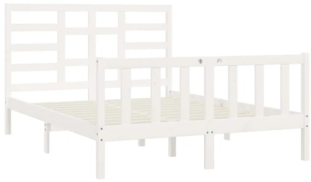 Cama sem colchão 120x200 cm madeira de pinho maciça branco