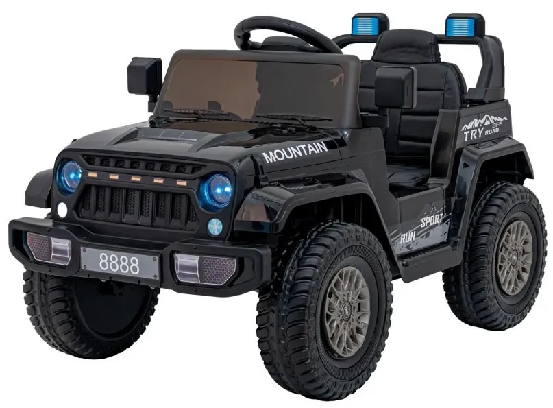 Carro elétrico para Crianças Off Road MOUNTAIN 12V Rodas Espuma EVA, Assento Couro ecológico Preto