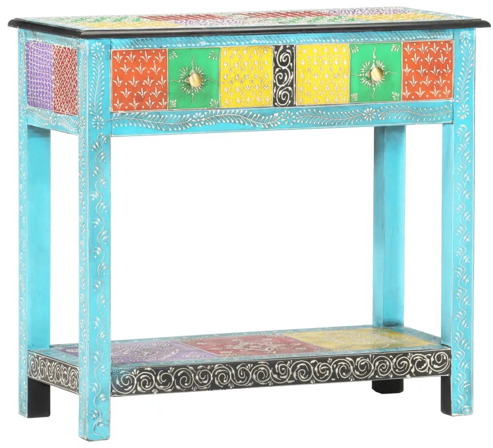 Mesa consola pintada à mão 80x35x75 cm mangueira maciça