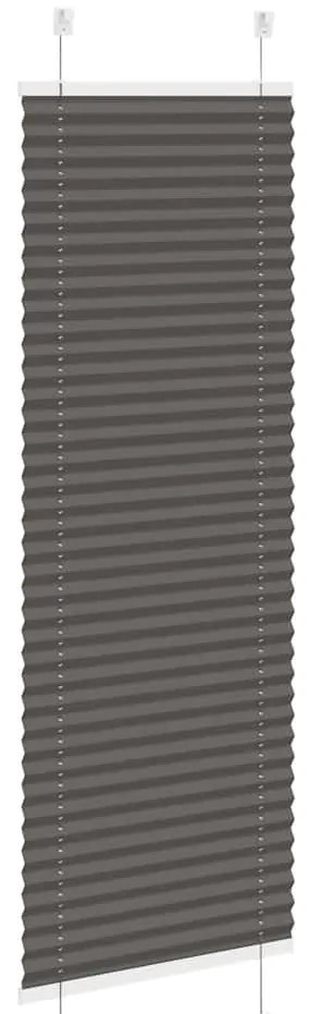 Preto Plissada Cega 45x100 cm Largura Tecido 44,4 cm Poliéster