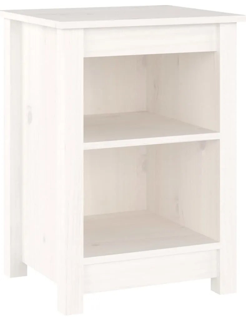 Mesas de cabeceira 2 pcs 40x35x55 cm pinho maciço branco