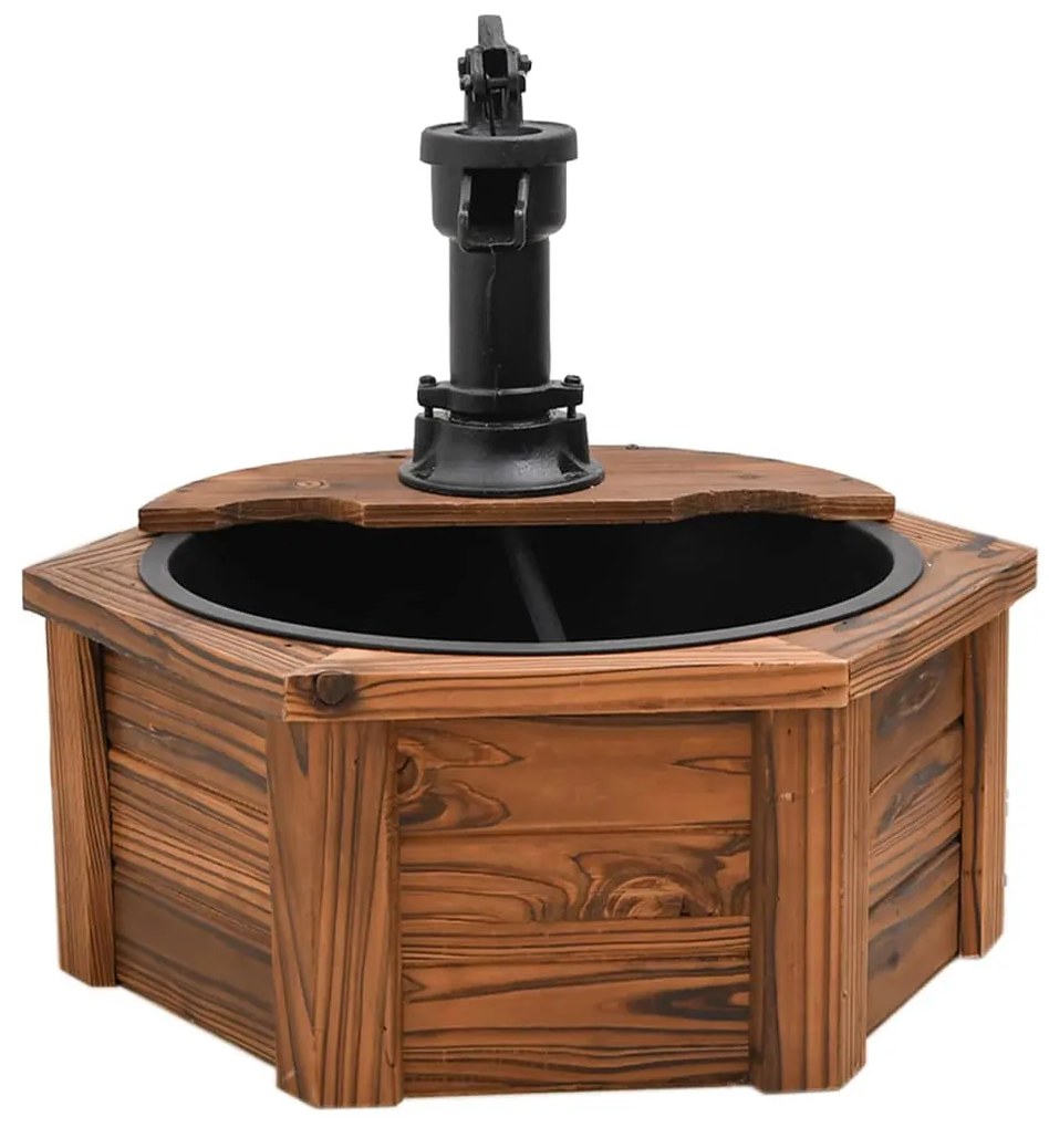 Fonte de água com bomba 57x57x53 cm abeto maciço