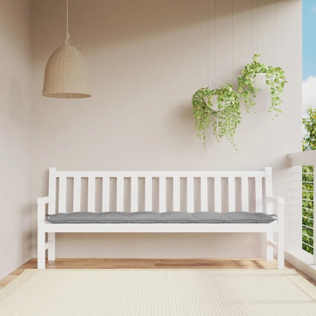 314981 vidaXL Almofadão p/ banco de jardim 200x50x7cm tecido oxford cinza