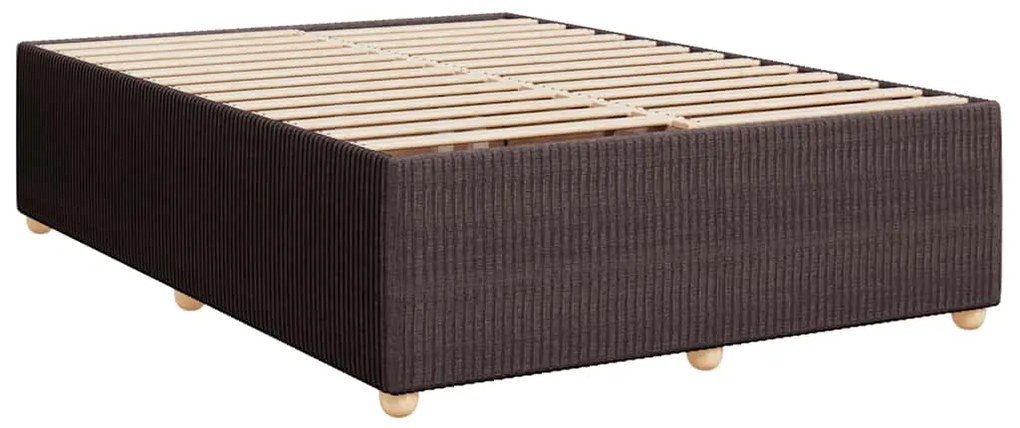 Cama com molas/colchão 160x200 cm tecido castanho-escuro