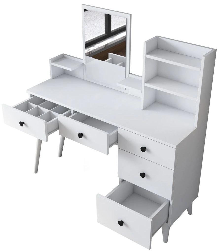 Mesa de Maquilhagem Bj101 – Branco – 125x93,8x40 cm