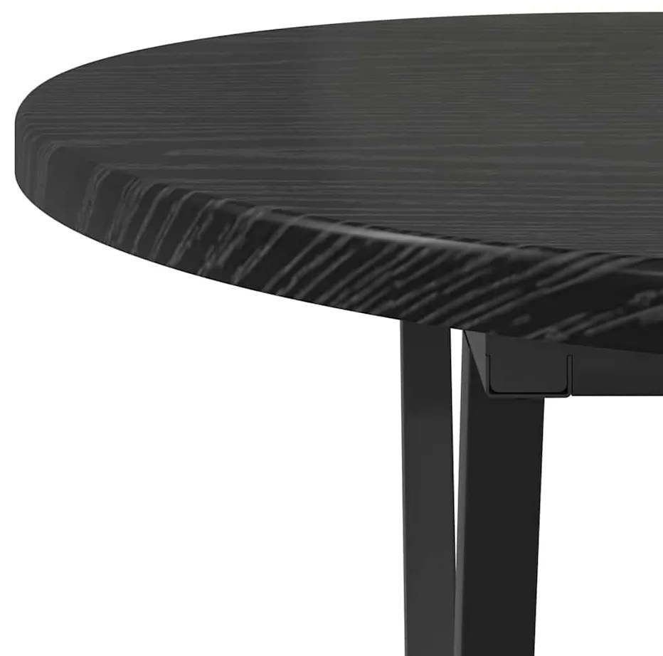Mesa de Café vidaXL Preta em Carvalho 80x40x40,5 cm em Madeira Revesti