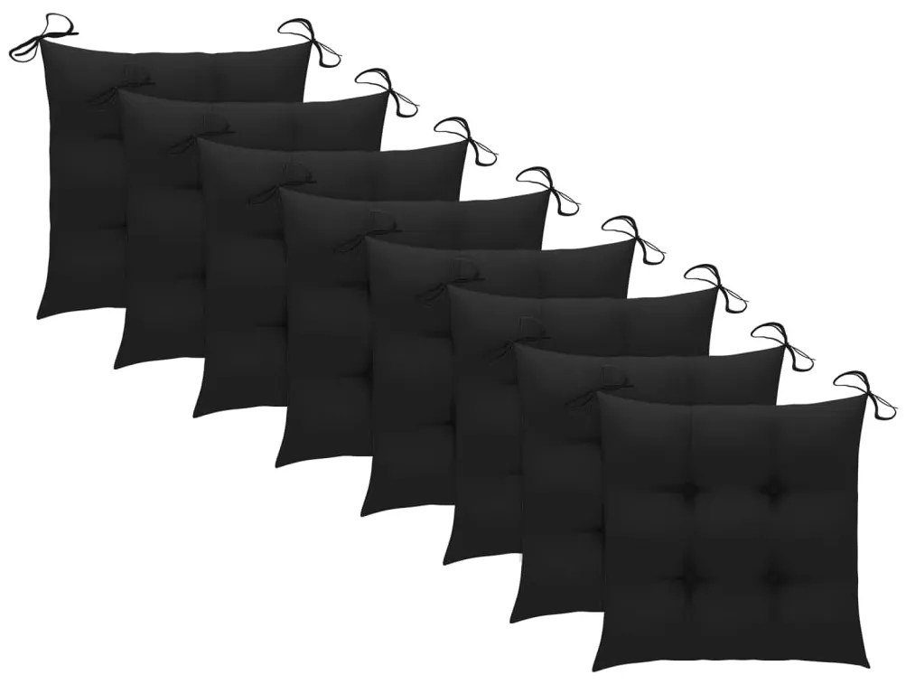 Cadeiras de jardim 8 pcs c/ almofadões madeira de acácia maciça