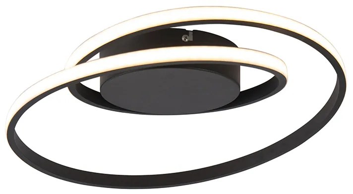 Candeeiro de teto design preto com LED regulável em 3 níveis - Krula Design