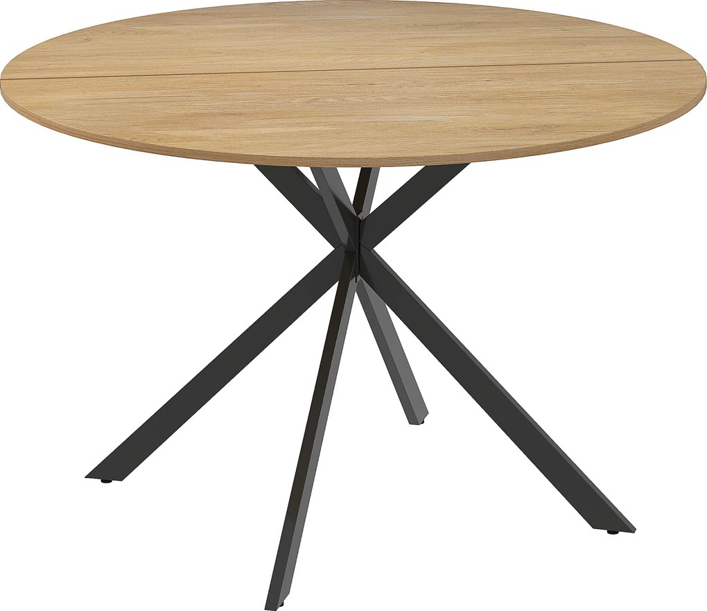 HOMCOM Mesa de Jantar Redonda para 4 Pessoas Mesa de Cozinha Industrial com Estrutura de Aço Ø120x75 cm Madeira | Aosom Portugal