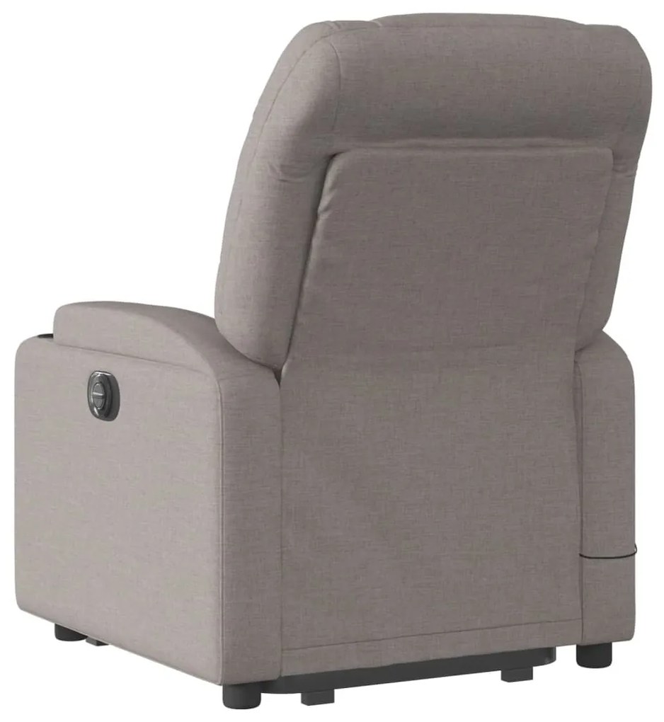 Poltrona elevatória de massagens tecido cinzento-acastanhado