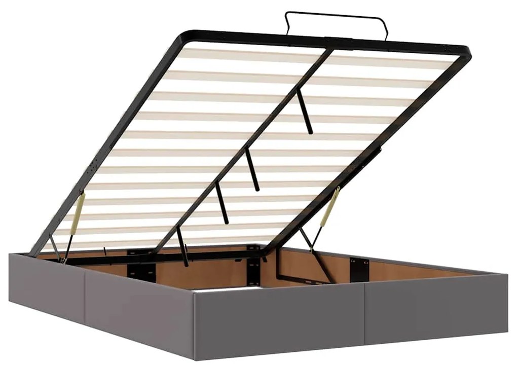 Estrutura de cama otomana sem colchão 140x190 cm cinzenta