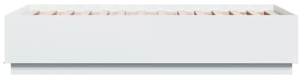 Estrutura cama c/ luzes LED 90x190 cm derivados madeira branco