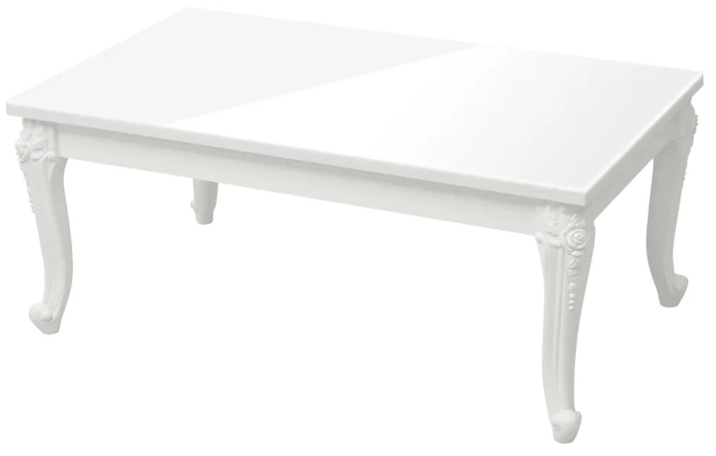 Mesa de centro 100x50x42 cm derivados madeira branco brilhante