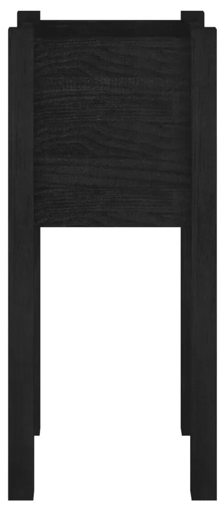Vaso/floreira de jardim 31x31x70 cm pinho maciço preto