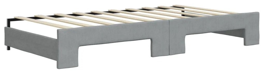 Sofá-cama c/ gavetão e gavetas 90x190 cm tecido cinzento-claro
