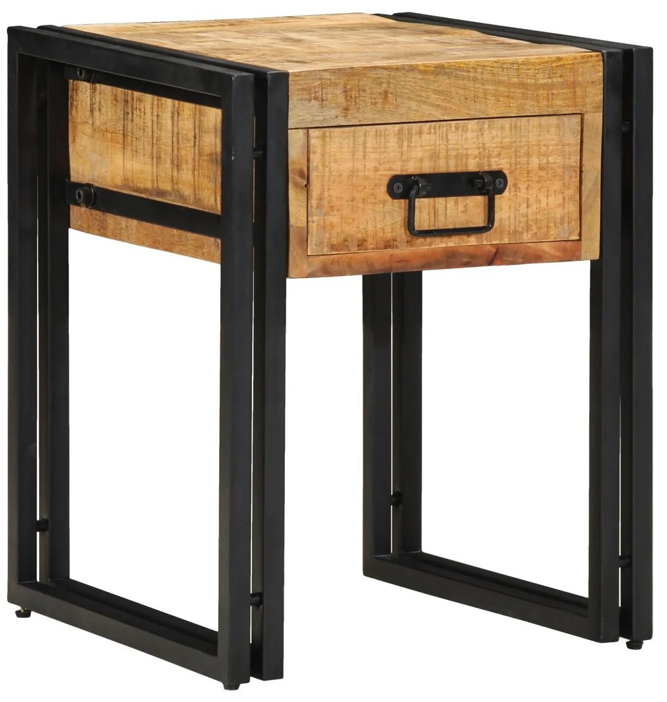 Mesa de Apoio vidaXL 40x40x50 cm Madeira de Mangueira Rústica