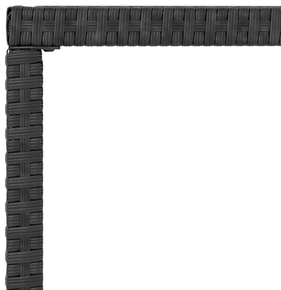 6 pcs conjunto lounge de jardim c/ almofadões vime PE preto