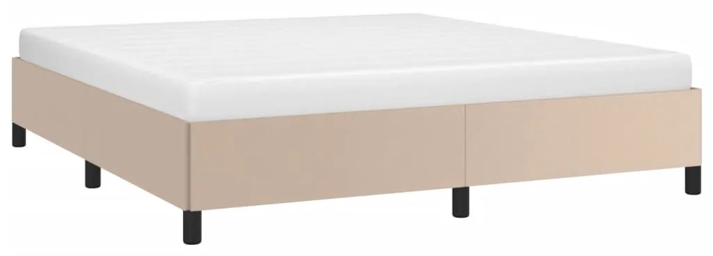 Estrutura de cama 180x200 cm couro artificial cappuccino