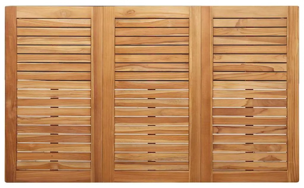 Conjunto de Jardim com 5 peças, mesa de madeira de teca e estrutura de