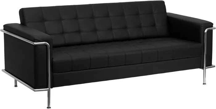 Sofas para Escritorio 3 Lugares Preto Aedea (sofa Receção)