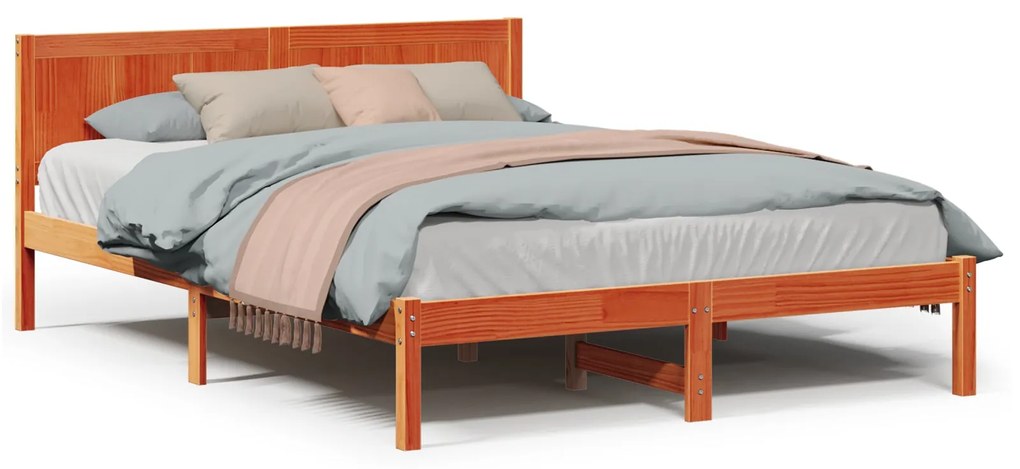 Estrutura de Cama Castanha Encerada Castanha Encerada