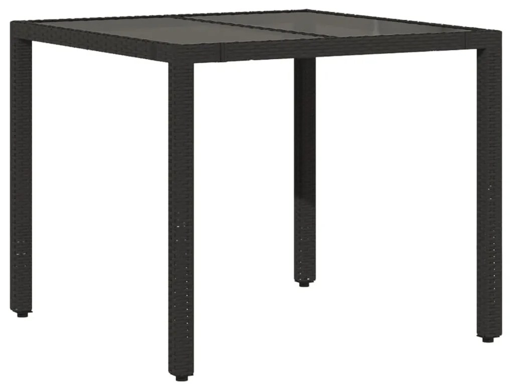 3 pcs conjunto de bistrô com almofadões vime PE preto