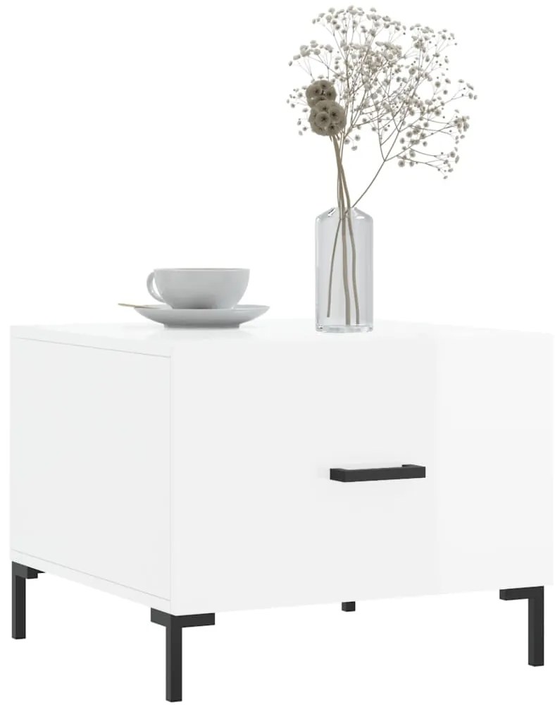 Mesas de centro 2 pcs 50x50x40 cm branco brilhante