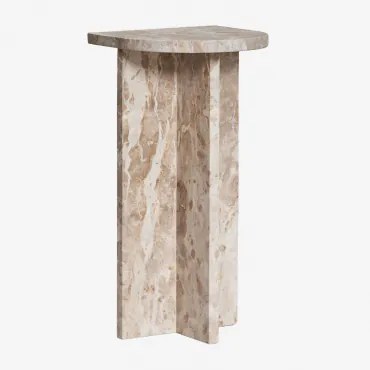 Mesa De Cabeceira Em Pedra Natural Corwel Mármore Bege Panther - Sklum