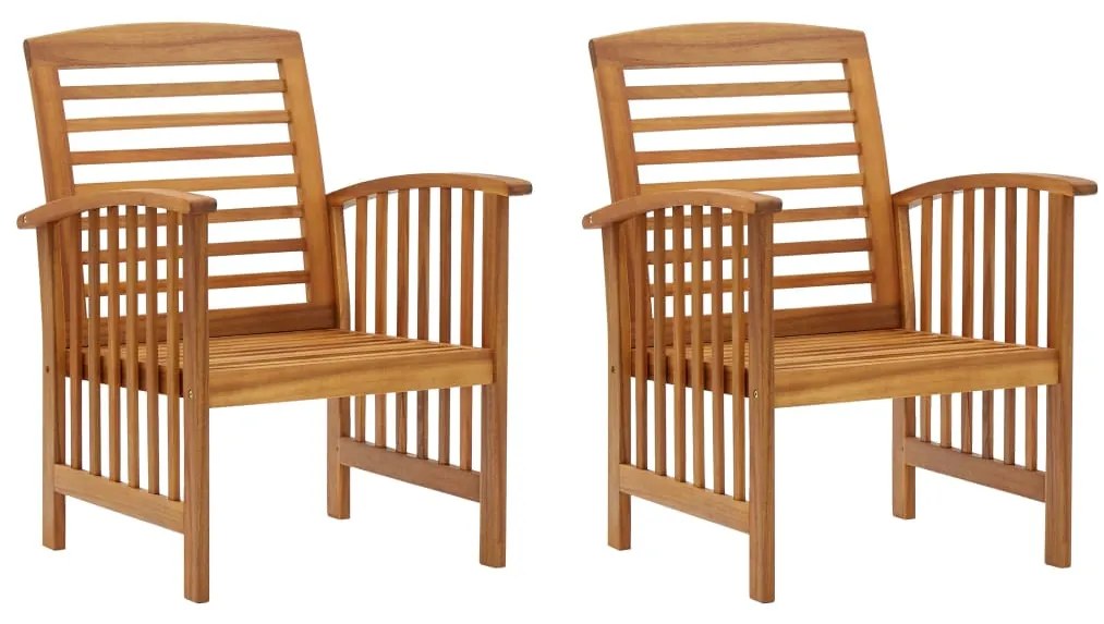 Cadeiras de jardim 2 pcs madeira acácia maciça