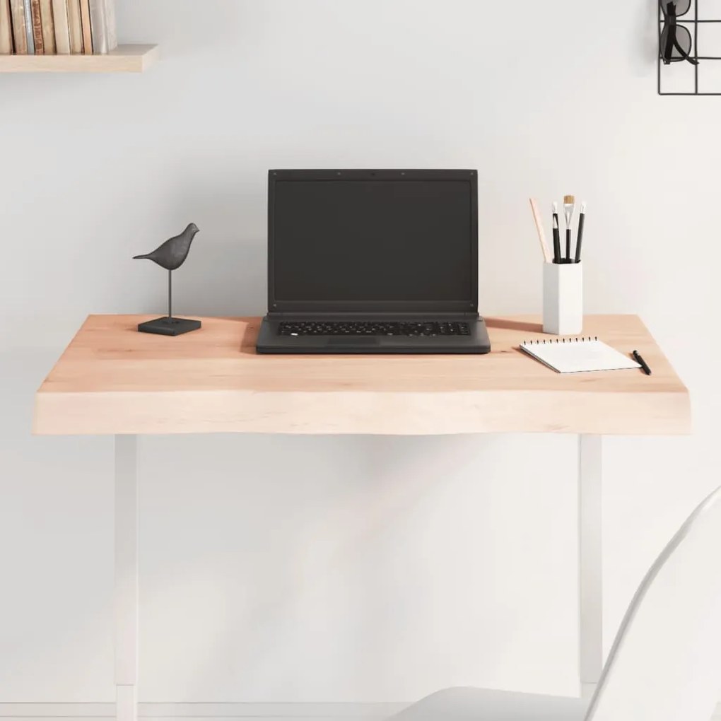 vidaXL Tampo de mesa c/ bordas vivas carvalho maciço não tratado