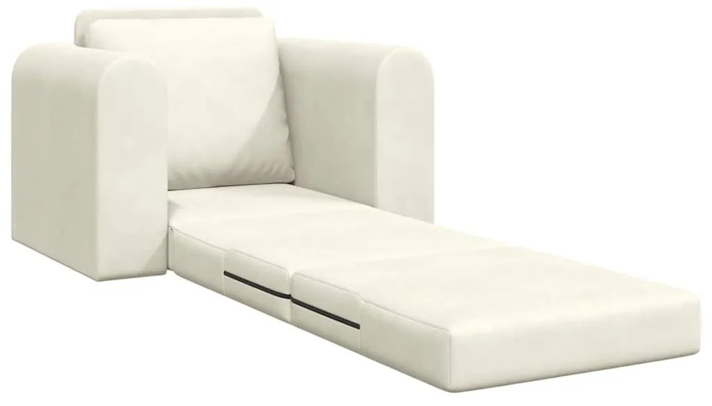 Sofá Cama 2 Em 1 Creme 98x71x83 cm Veludo