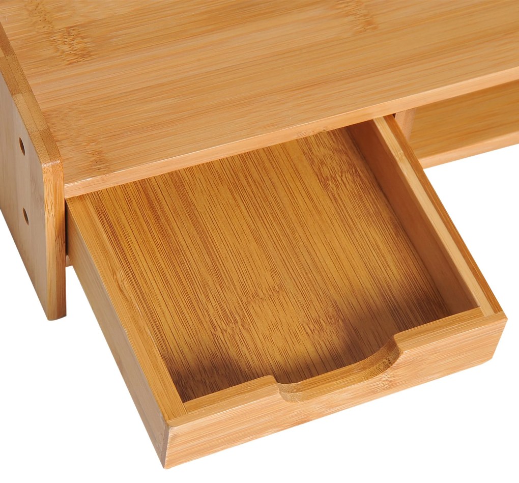 Suporte para Monitor de Bambu Organizador de Escritório para Monitor P