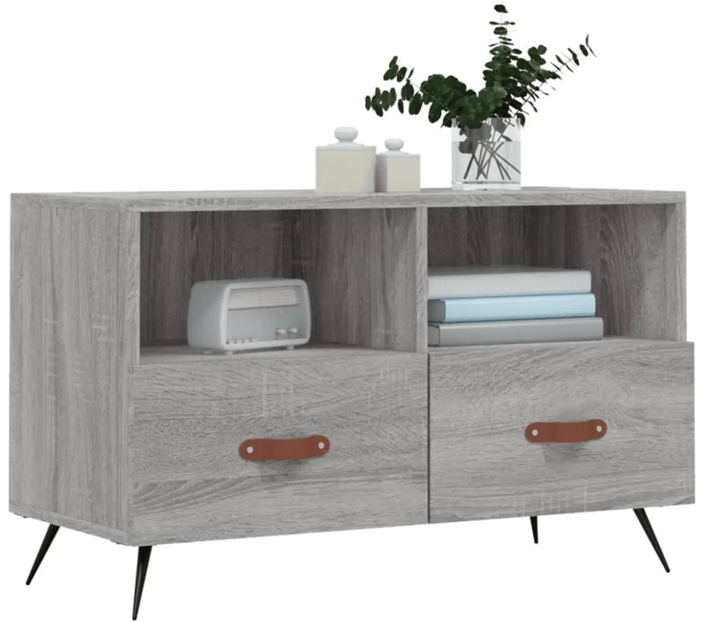 Móvel de TV 80x36x50 cm derivados de madeira cinzento sonoma