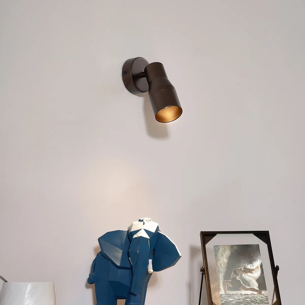 Foco de teto moderno bronze escuro GU10 50mm redondo - Stanley