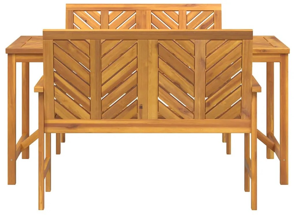 Conjunto de Jantar de Jardim 3 Peças Madeira Sólida Acácia