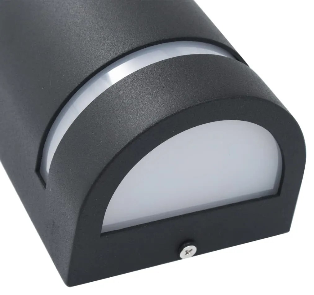 Candeeiros de parede exterior 2 pcs 35 W semicilíndrico preto