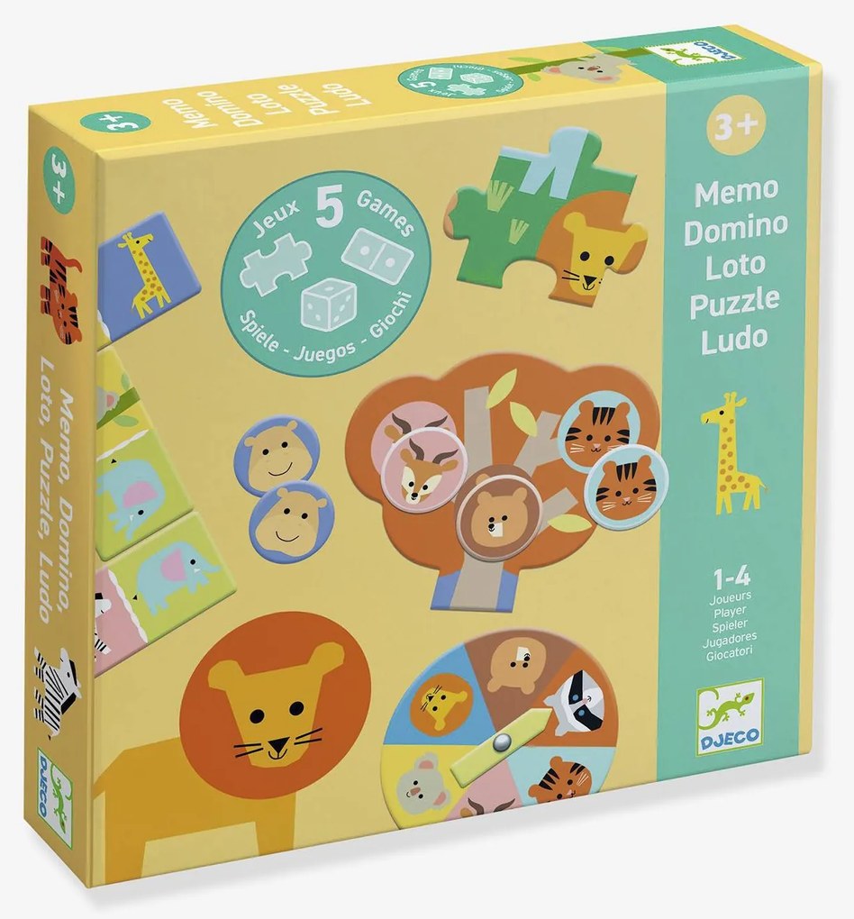 Animais selvagens - 5 jogos Djeco amarelo