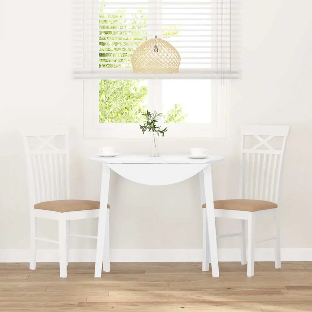 Cadeiras de jantar com almofadões 2 pcs madeira maciça branco