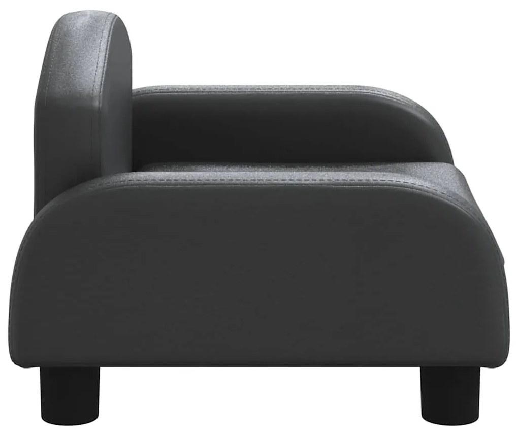 Cama para cães 50x40x30 cm couro artificial preto