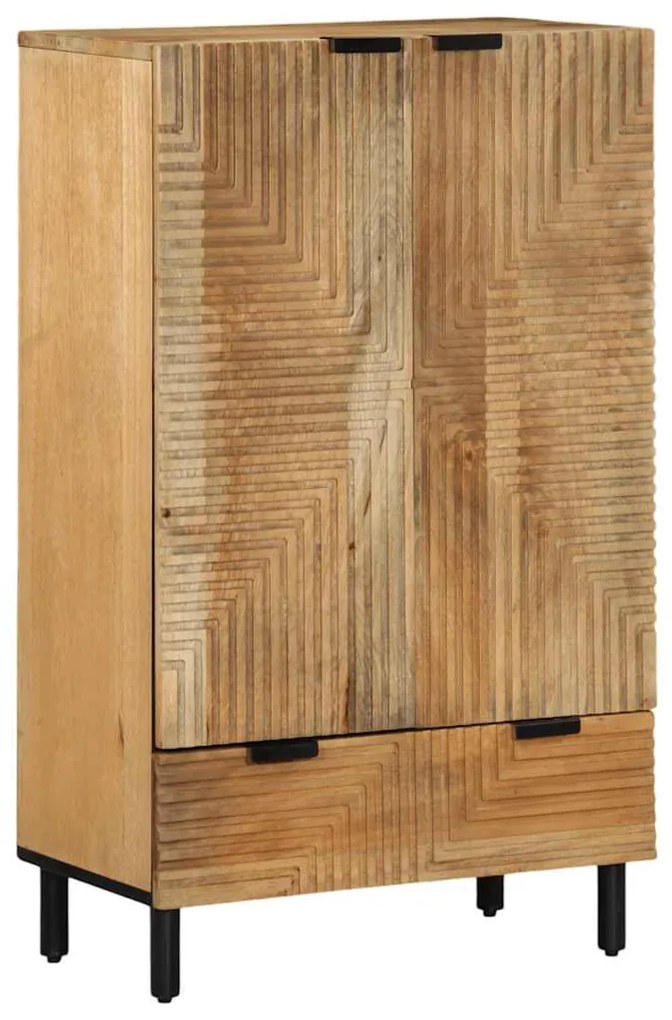 vidaXL Aparador alto 60x33x100 cm madeira de mangueira maciça castanho