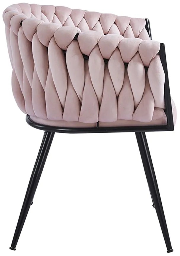 Cadeira Widny Black Veludo - Rosa