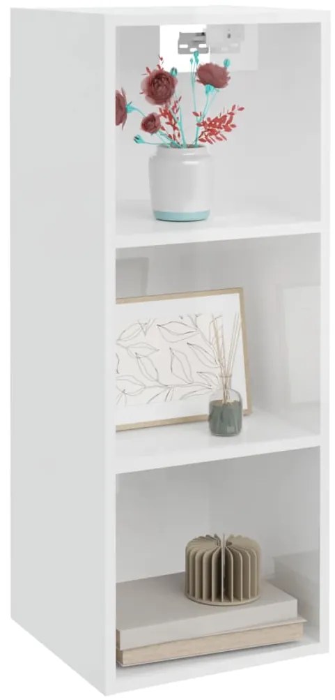 Armário parede 34,5x32,5x90cm deriv. madeira branco brilhante