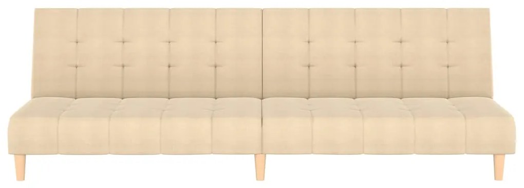 Sofá-cama de 2 lugares tecido cor creme