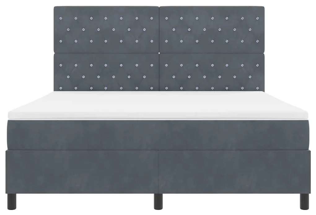 Cama Box com Colchão vidaXL Cinza Escuro Super King Veludo