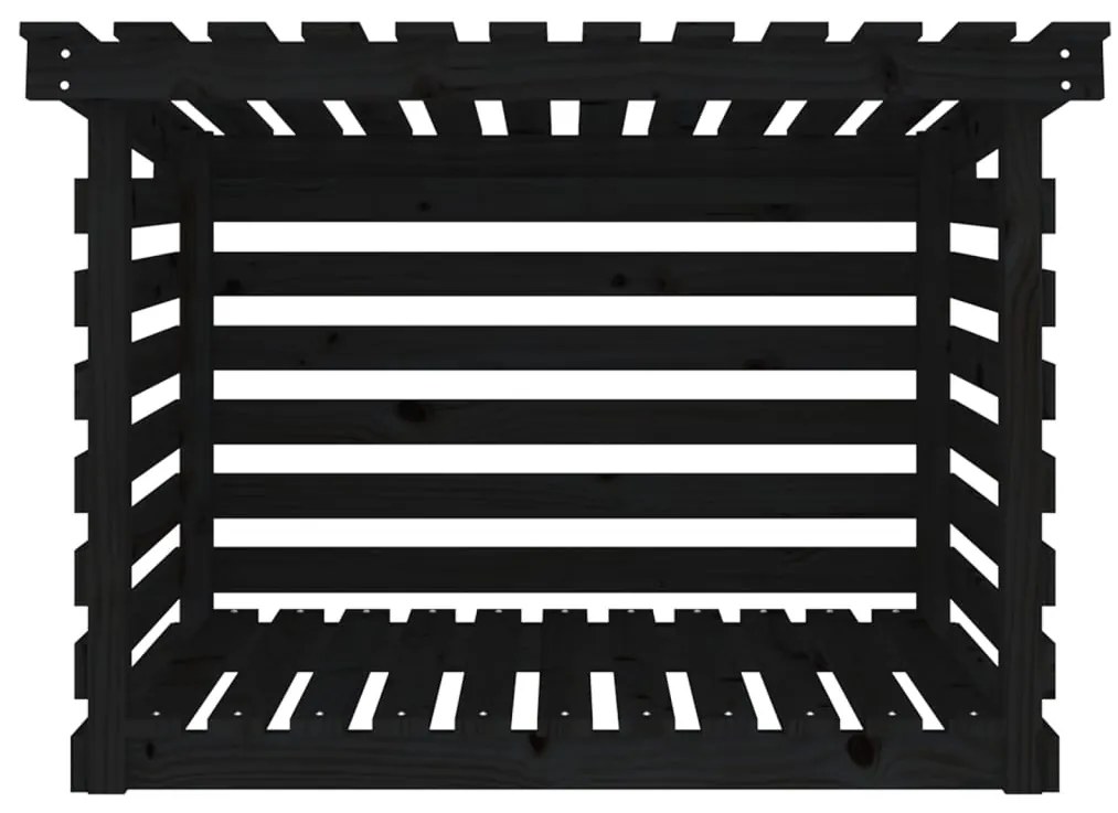 Suporte para lenha 108x73x79 cm pinho maciço preto